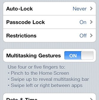 Des gestuelles multitouch pour l’iOS 4.3